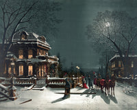 Christmas Eve Gathering Poster Print showcasing holiday spirit.