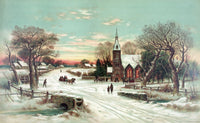 Christmas Eve Mass Poster Print showcasing festive holiday spirit.