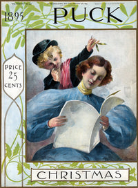 Puck Christmas 1895 Poster Print showcasing vintage holiday spirit.