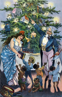 Our Christmas Tree Puck Magazine 1899 Poster Print showcasing vintage holiday art.