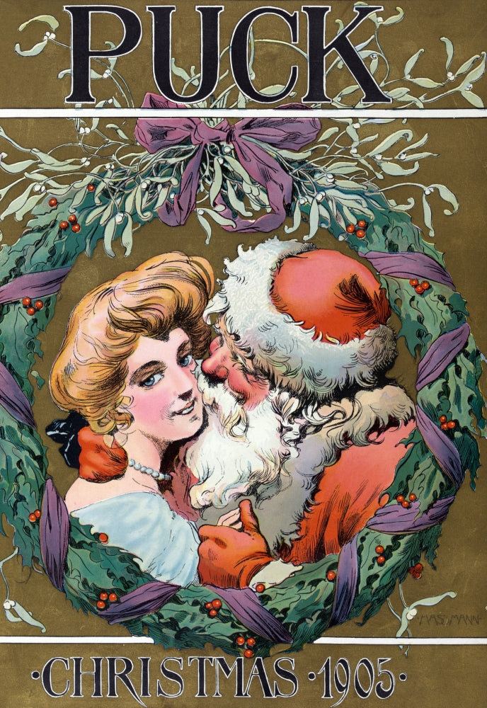 Puck Christmas 1905 Poster Print showcasing vintage holiday charm.