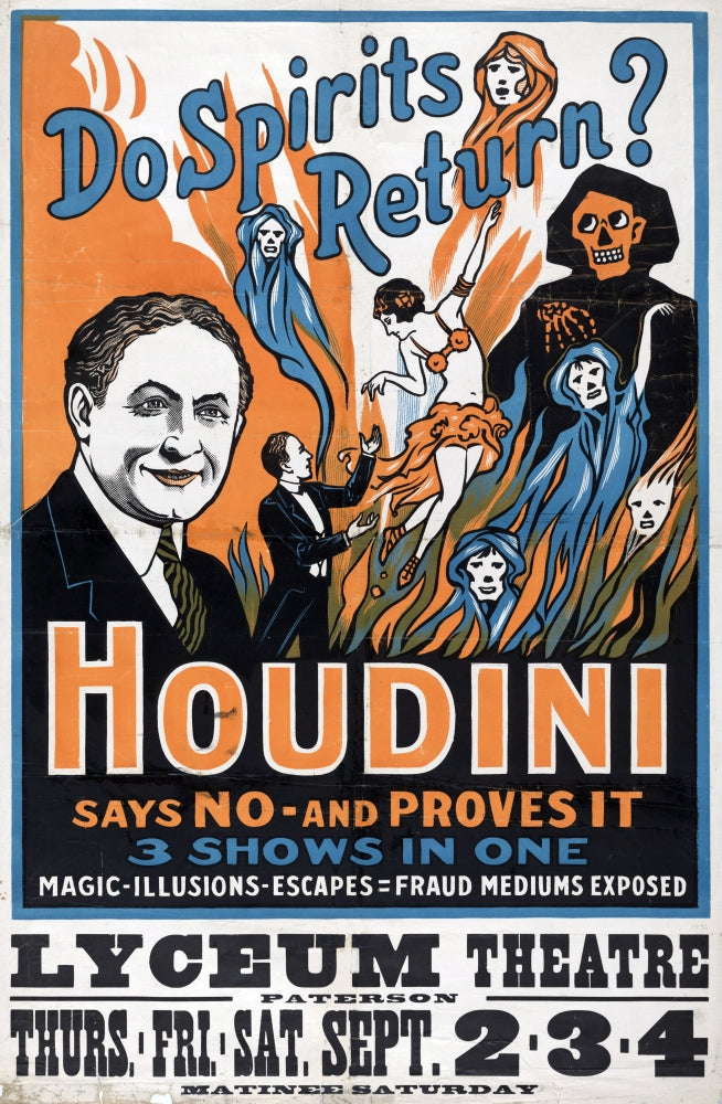 Do Spirits Return? Houdini Says No 1909 Poster Print