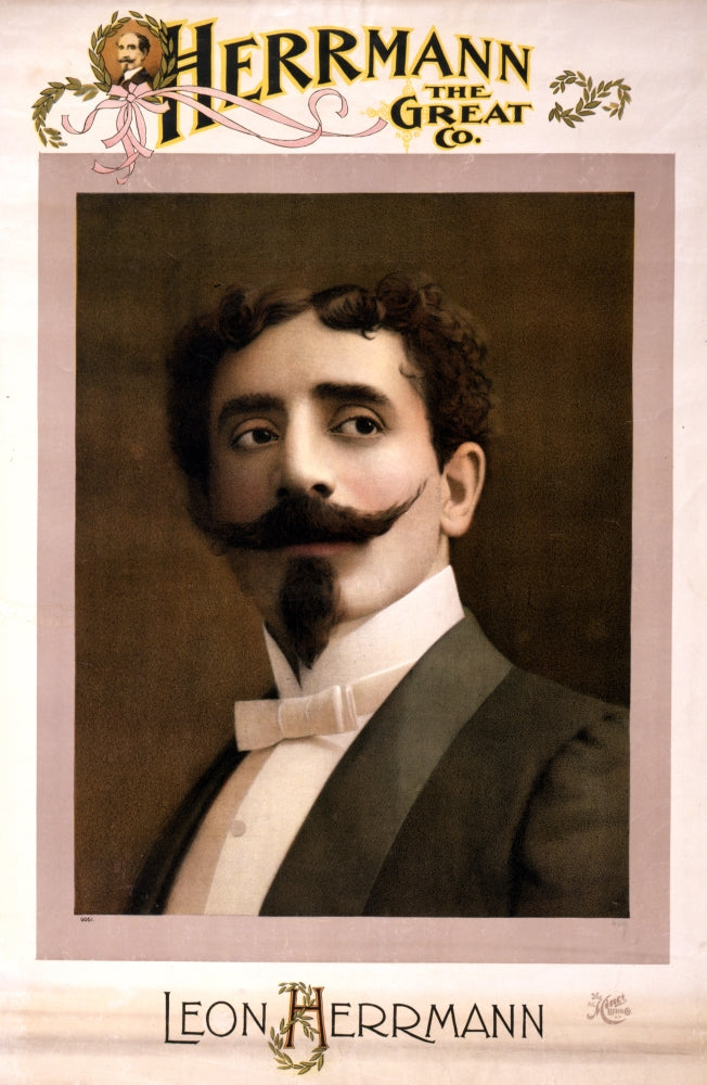 Leon Herrmann French Magician Poster Print showcasing vintage magic performance art.