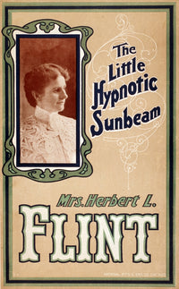 Mrs. Herbert L. Flint Hypnotist Poster Print showcasing vintage hypnotism art.