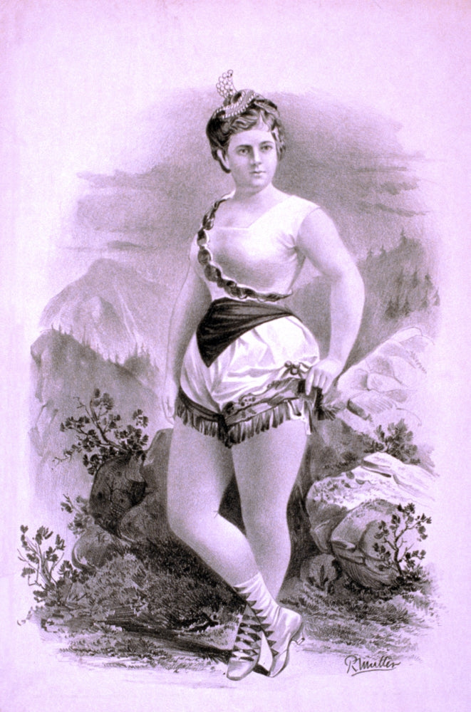 American Burlesque Costume, 1879 Poster Print showcasing vintage fashion