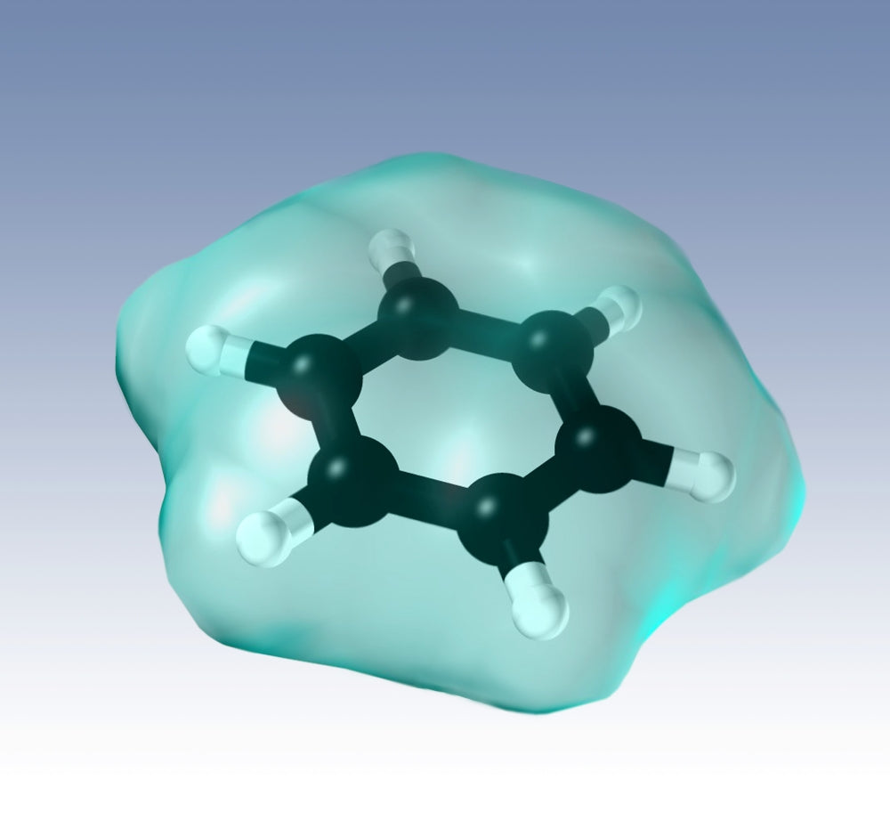 Molecular Model of Benzene Illustration Poster Print