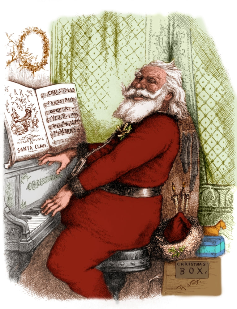 He's a Jolly Good Fellow Santa Claus 1889 Poster Print by Science Source