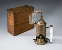 Lister's Metal Carbolic Steam Spray c. 1872 poster print showcasing early medical technology
