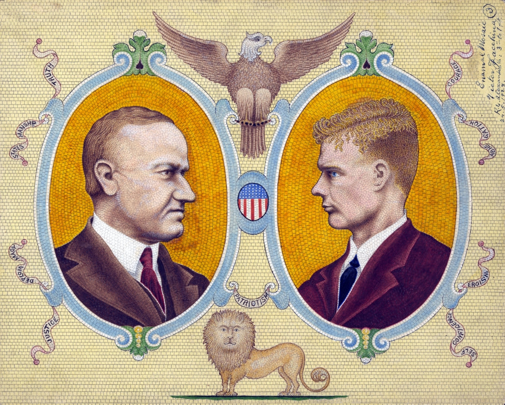 Calvin Coolidge and Charles Lindbergh 1928 Poster Print