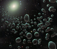 Asteroid Belt Illustration Poster Print by Spencer Sutton, showcasing celestial bodies and space.