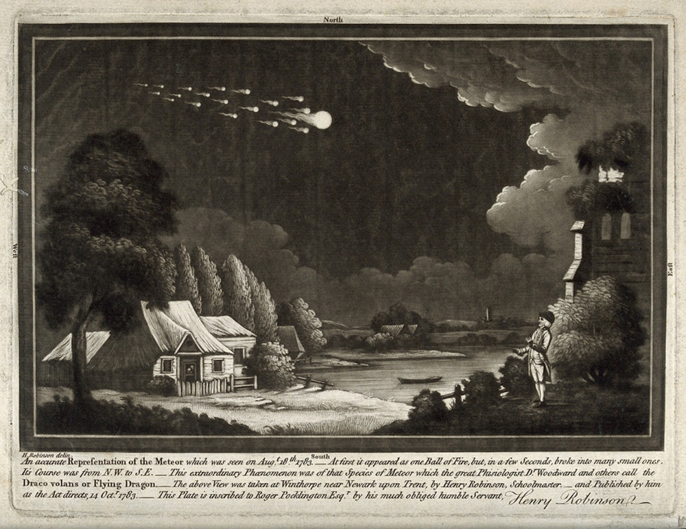 Meteor Shower Poster Print showcasing a celestial event in the night sky.