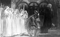 Sir Galahad Takes Oath of Knighthood Poster Print in multiple sizes