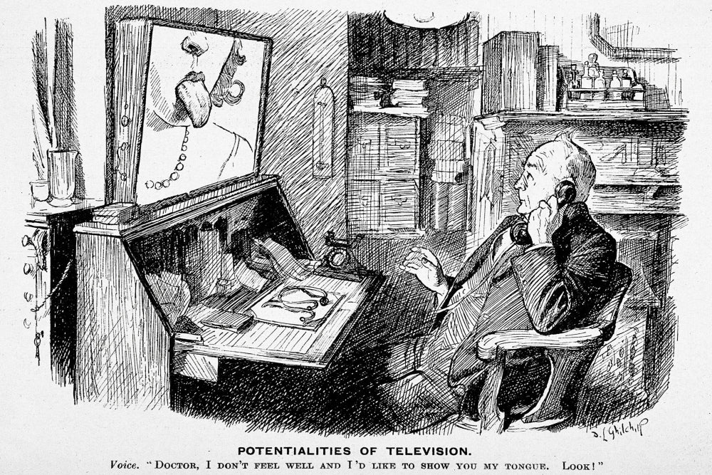 Virtual Doctor's Visit 1932 Poster Print showcasing early 20th-century medicine