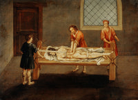 Hippocratic Bench Medical Back Treatment Poster Print showcasing ancient medical practices.