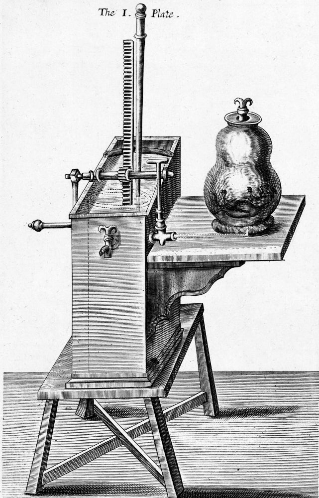 Boyle's Second Air-Pump, 1669 Poster Print showcasing early scientific innovation.