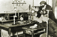 Early Method for Testing X-rays poster print from 1920, showcasing vintage medical techniques.