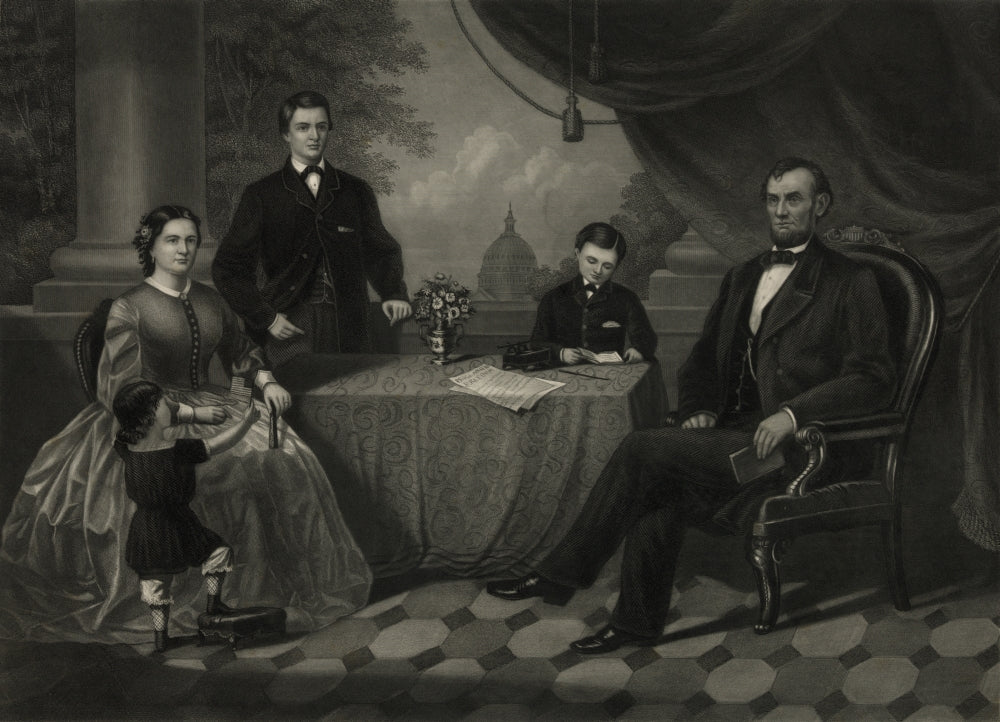 President Lincoln with His Family Poster Print