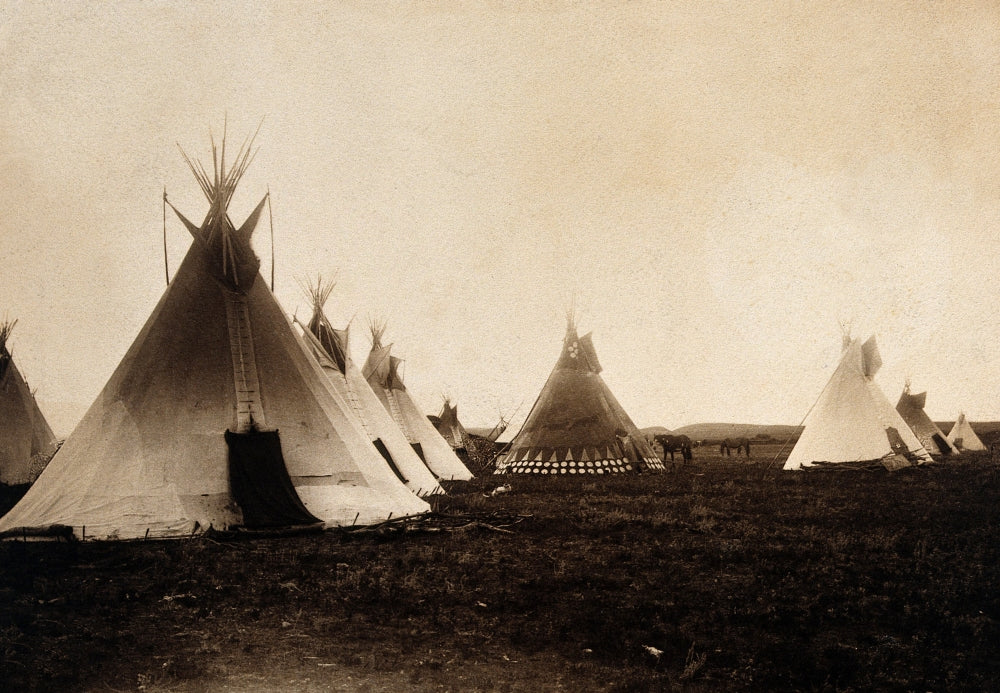 Piegan Indian Tipis Medicine Tipi Poster Print showcasing Native American culture.