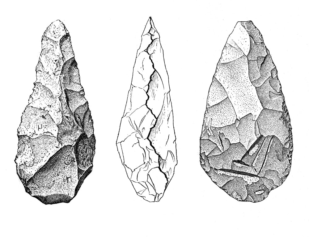 Oldowan Hand-Axe Poster Print showcasing prehistoric tool-making art