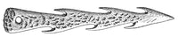 Bronze Age Barbed Point Harpoon Poster Print showcasing ancient weaponry design.