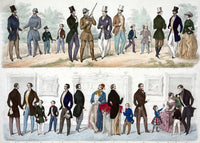 Shankland's American Fashions, 1849 poster print showcasing vibrant 19th-century fashion.