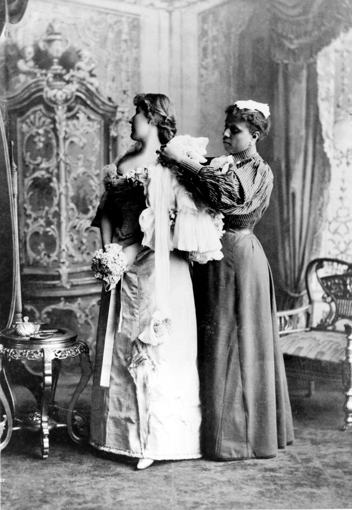 Evening Gown 1897 Poster Print showcasing vintage fashion elegance.