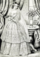 1845 Wedding Gown Poster Print showcasing vintage design.