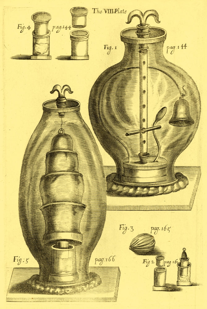 Robert Boyle's Experimental Air Pumps, 1669 Poster Print showcasing scientific discovery.