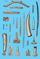 Late Bronze Age Tools Illustration Poster Print showcasing ancient craftsmanship.