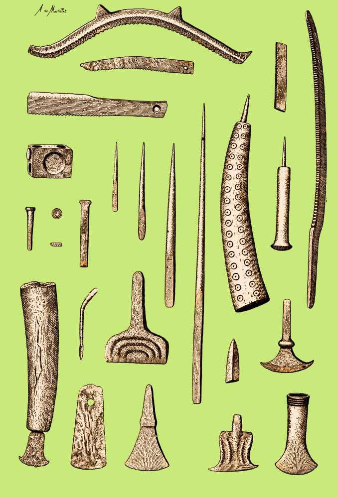 Late Bronze Age Tools Illustration Poster Print - History Artwork