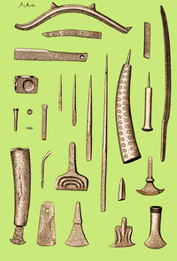 Late Bronze Age Tools Illustration Poster Print - History Artwork