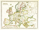 Europe Map Poster Print showing borders in multiple sizes