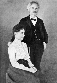 Helen Keller and Mark Twain vintage poster print from 1901.
