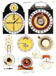 Types of Clockfaces and Mechanism Poster Print showcasing vintage clock designs.