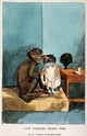 Monkey Shaving a Cat's Whiskers Poster Print by Posterazzi