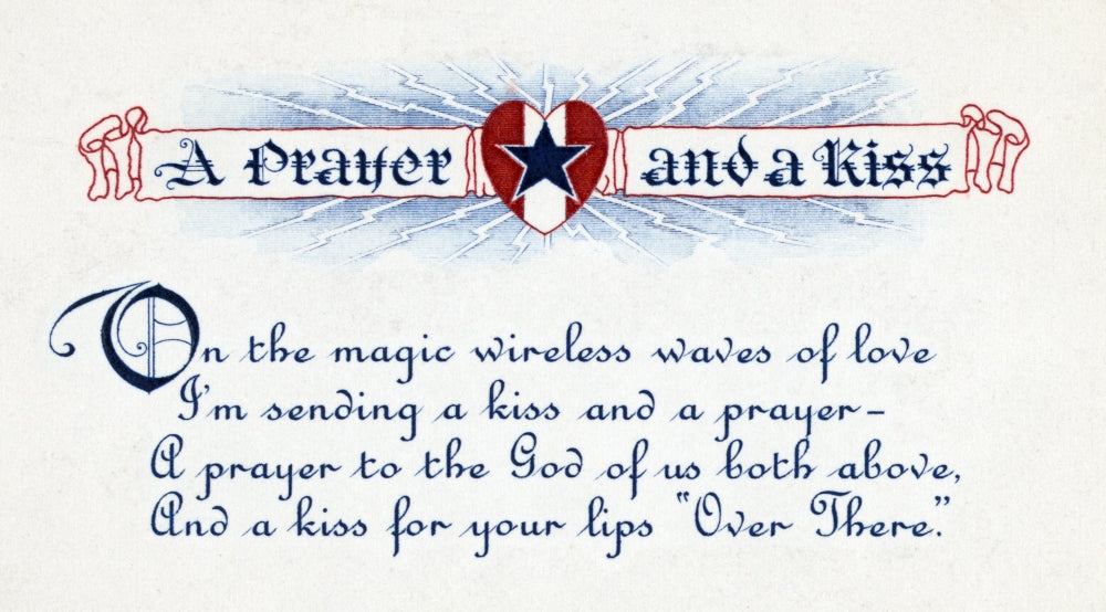 A Prayer and A Kiss Valentine Card Poster Print from 1919.