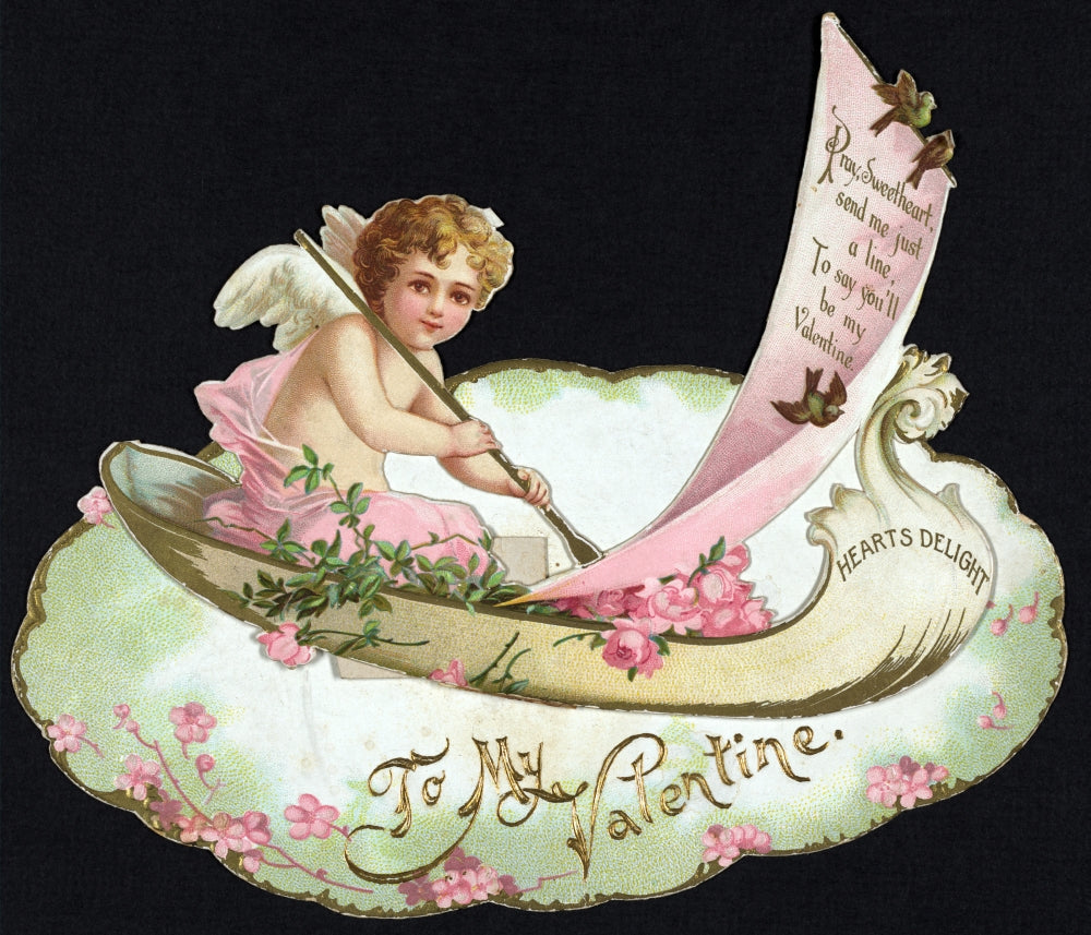 Hearts Delight Vintage Valentine Card Poster Print from 1890