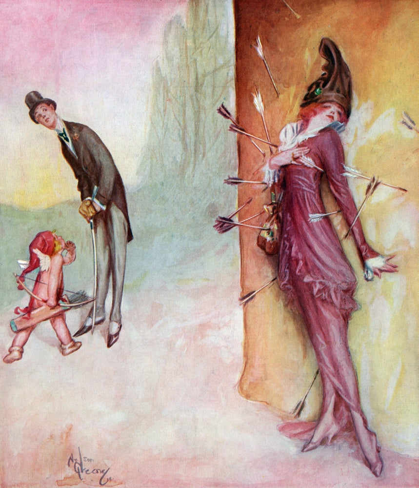 The Narrowing Target Puck Valentine 1914 Poster Print