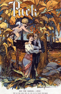 Cupid and Couple 1913 Poster Print from Puck Magazine