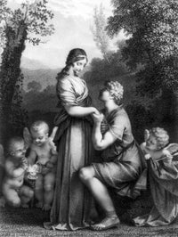 L'enflammer Lovers with Cupids 1796 Poster Print