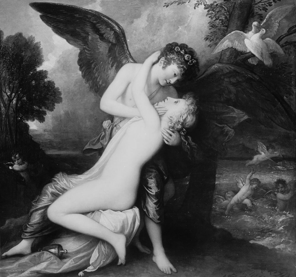 Cupid and Psyche Poster Print by Benjamin West, 1808 artwork