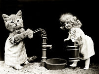 Pumping 1915 Poster Print showcasing vintage art style.