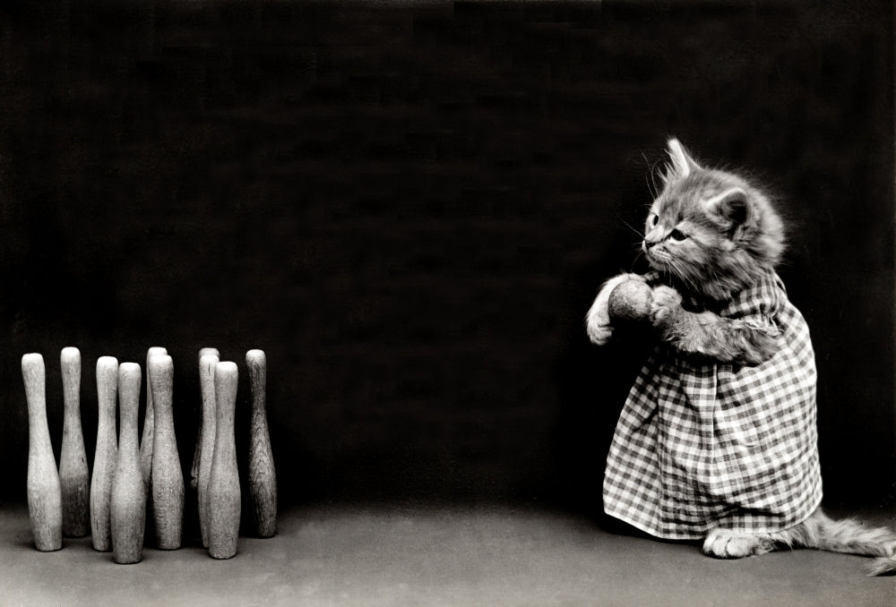 Ten Pins 1914 Poster Print showcasing vintage bowling art.