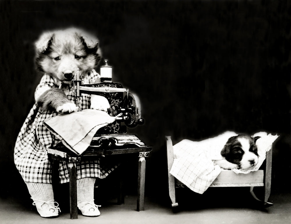 Making Baby's Clothes, 1914 Poster Print showcasing vintage craftsmanship