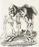 Megatherium and Human Skeletons poster print showcasing paleontology art.