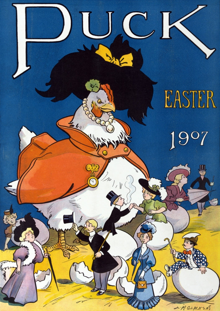 Easter Puck 1907 Poster Print showcasing vintage Easter design.
