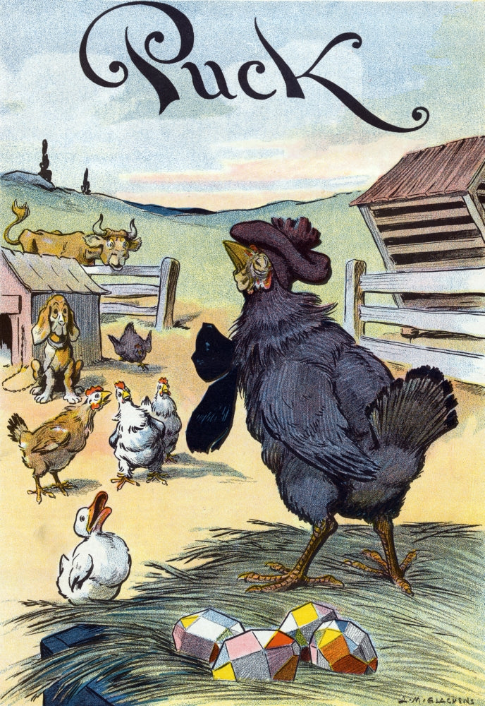 Easter Puck 1913 Poster Print showcasing vibrant colors and vintage illustration.
