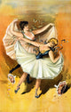 Ballerinas art print from 1890 showcasing ballet dancers in performance.