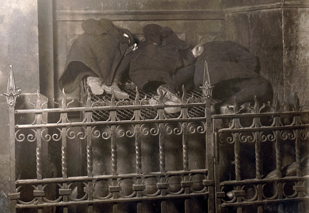 NYC Sleeping Newsboys Poster Print by Lewis Hine, 1908
