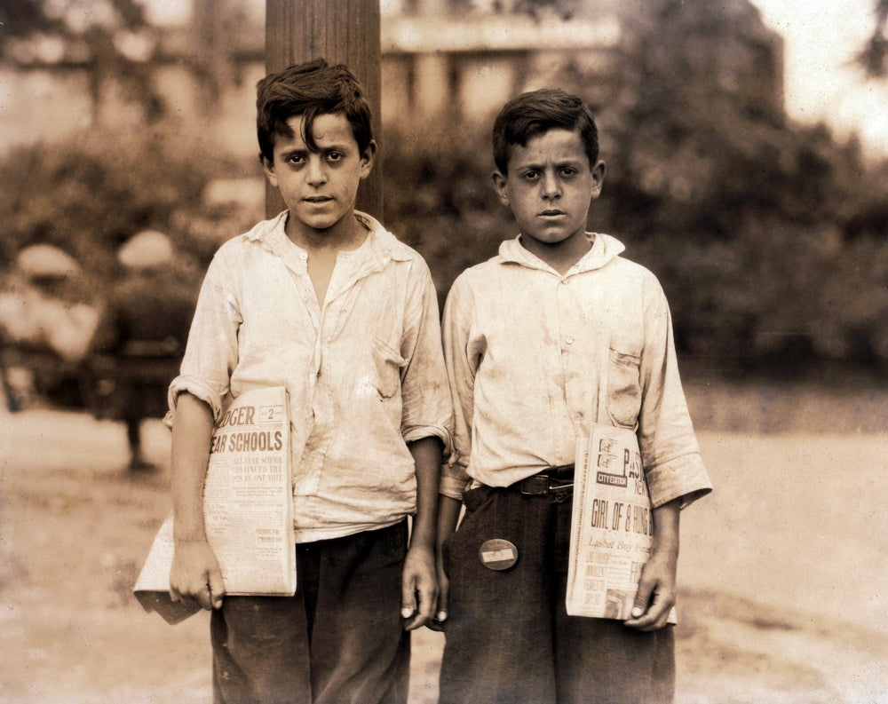 Twins Poster Print by The Zizza Brothers featuring nostalgic childhood imagery.